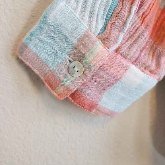 Soft Surroundings Lani Shores Plaid Button-Down Shirt Sz PS - Picture 8 of 9